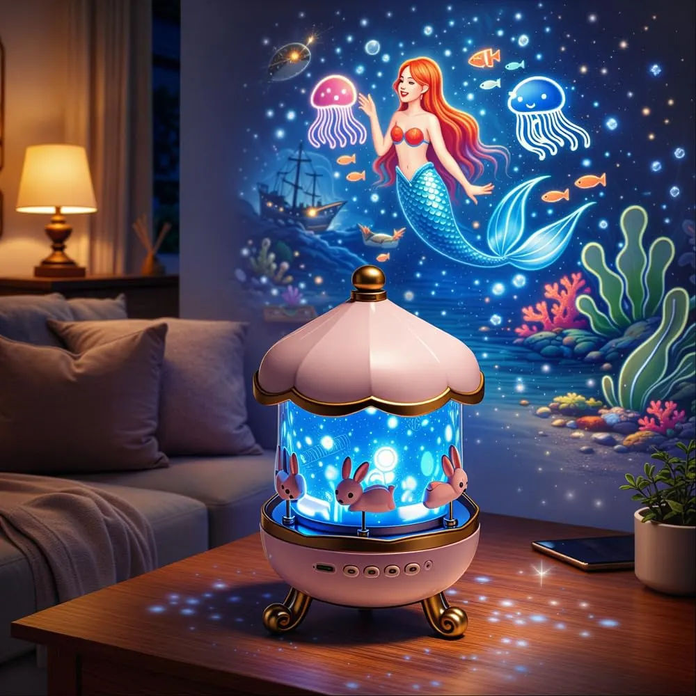 Bunny Carousel Night Light Projector